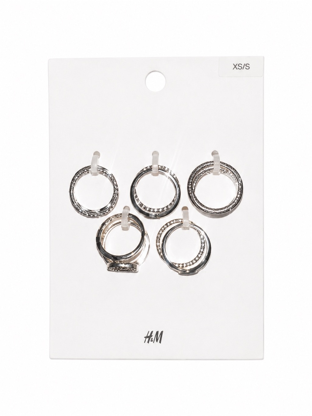 H&M silver-tone multi-pack ring set NEW